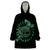 Personalized Odin's Celtic Raven Wearable Blanket Hoodie Green Scandinavian Tattoo