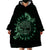 Personalized Odin's Celtic Raven Wearable Blanket Hoodie Green Scandinavian Tattoo