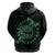 Personalized Odin's Celtic Raven Zip Hoodie Green Scandinavian Tattoo