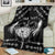 Personalized Viking Dragon Blanket with Sword Black Scandinavian Tattoo