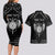 Personalized Viking Dragon Couples Matching Long Sleeve Bodycon Dress and Hawaiian Shirt with Sword Black Scandinavian Tattoo LT9 - Wonder Print Shop