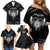 Personalized Viking Dragon Family Matching Off Shoulder Short Dress and Hawaiian Shirt with Sword Black Scandinavian Tattoo LT9 - Wonder Print Shop