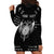 Personalized Viking Dragon Hoodie Dress with Sword Black Scandinavian Tattoo - Wonder Print Shop