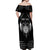 Personalized Viking Dragon Off Shoulder Maxi Dress with Sword Black Scandinavian Tattoo - Wonder Print Shop