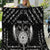 Personalized Viking Dragon Quilt with Sword Black Scandinavian Tattoo