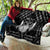 Personalized Viking Dragon Quilt with Sword Black Scandinavian Tattoo