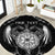 Personalized Viking Dragon Round Carpet with Sword Black Scandinavian Tattoo