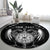 Personalized Viking Dragon Round Carpet with Sword Black Scandinavian Tattoo