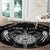 Personalized Viking Dragon Round Carpet with Sword Black Scandinavian Tattoo