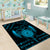 Personalized Viking Dragon Area Rug with Sword Blue Scandinavian Tattoo LT9 - Wonder Print Shop