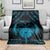 Personalized Viking Dragon Blanket with Sword Blue Scandinavian Tattoo