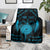 Personalized Viking Dragon Blanket with Sword Blue Scandinavian Tattoo