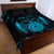 Personalized Viking Dragon Quilt Bed Set with Sword Blue Scandinavian Tattoo