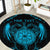 Personalized Viking Dragon Round Carpet with Sword Blue Scandinavian Tattoo