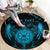 Personalized Viking Dragon Round Carpet with Sword Blue Scandinavian Tattoo