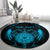 Personalized Viking Dragon Round Carpet with Sword Blue Scandinavian Tattoo