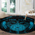 Personalized Viking Dragon Round Carpet with Sword Blue Scandinavian Tattoo