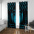 Personalized Viking Dragon Window Curtain with Sword Blue Scandinavian Tattoo - Wonder Print Shop