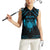 Personalized Viking Dragon Women Sleeveless Polo Shirt with Sword Blue Scandinavian Tattoo