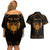 Personalized Viking Dragon Couples Matching Off Shoulder Short Dress and Hawaiian Shirt with Sword Gold Scandinavian Tattoo LT9 - Wonder Print Shop