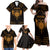 Personalized Viking Dragon Family Matching Off Shoulder Maxi Dress and Hawaiian Shirt with Sword Gold Scandinavian Tattoo LT9 - Wonder Print Shop