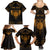 Personalized Viking Dragon Family Matching Summer Maxi Dress and Hawaiian Shirt with Sword Gold Scandinavian Tattoo - Wonder Print Shop