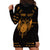 Personalized Viking Dragon Hoodie Dress with Sword Gold Scandinavian Tattoo - Wonder Print Shop