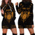 Personalized Viking Dragon Hoodie Dress with Sword Gold Scandinavian Tattoo - Wonder Print Shop