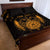 Personalized Viking Dragon Quilt Bed Set with Sword Gold Scandinavian Tattoo