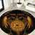 Personalized Viking Dragon Round Carpet with Sword Gold Scandinavian Tattoo