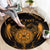 Personalized Viking Dragon Round Carpet with Sword Gold Scandinavian Tattoo