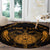 Personalized Viking Dragon Round Carpet with Sword Gold Scandinavian Tattoo