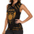 Personalized Viking Dragon Women Sleeveless Polo Shirt with Sword Gold Scandinavian Tattoo