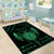 Personalized Viking Dragon Area Rug with Sword Green Scandinavian Tattoo LT9 - Wonder Print Shop