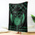 Personalized Viking Dragon Blanket with Sword Green Scandinavian Tattoo