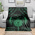 Personalized Viking Dragon Blanket with Sword Green Scandinavian Tattoo