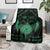 Personalized Viking Dragon Blanket with Sword Green Scandinavian Tattoo