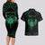 Personalized Viking Dragon Couples Matching Long Sleeve Bodycon Dress and Hawaiian Shirt with Sword Green Scandinavian Tattoo LT9 - Wonder Print Shop