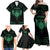 Personalized Viking Dragon Family Matching Off Shoulder Maxi Dress and Hawaiian Shirt with Sword Green Scandinavian Tattoo LT9 - Wonder Print Shop