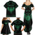 Personalized Viking Dragon Family Matching Summer Maxi Dress and Hawaiian Shirt with Sword Green Scandinavian Tattoo - Wonder Print Shop