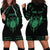 Personalized Viking Dragon Hoodie Dress with Sword Green Scandinavian Tattoo - Wonder Print Shop