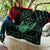 Personalized Viking Dragon Quilt with Sword Green Scandinavian Tattoo