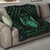 Personalized Viking Dragon Quilt with Sword Green Scandinavian Tattoo