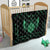 Personalized Viking Dragon Quilt with Sword Green Scandinavian Tattoo