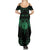 Personalized Viking Dragon Summer Maxi Dress with Sword Green Scandinavian Tattoo