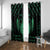 Personalized Viking Dragon Window Curtain with Sword Green Scandinavian Tattoo - Wonder Print Shop