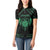 Personalized Viking Dragon Women Polo Shirt with Sword Green Scandinavian Tattoo