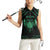 Personalized Viking Dragon Women Sleeveless Polo Shirt with Sword Green Scandinavian Tattoo