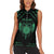 Personalized Viking Dragon Women Sleeveless Polo Shirt with Sword Green Scandinavian Tattoo