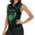 Personalized Viking Dragon Women Sleeveless Polo Shirt with Sword Green Scandinavian Tattoo